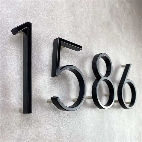 house numbers metal black on brick wall|black house numbers.